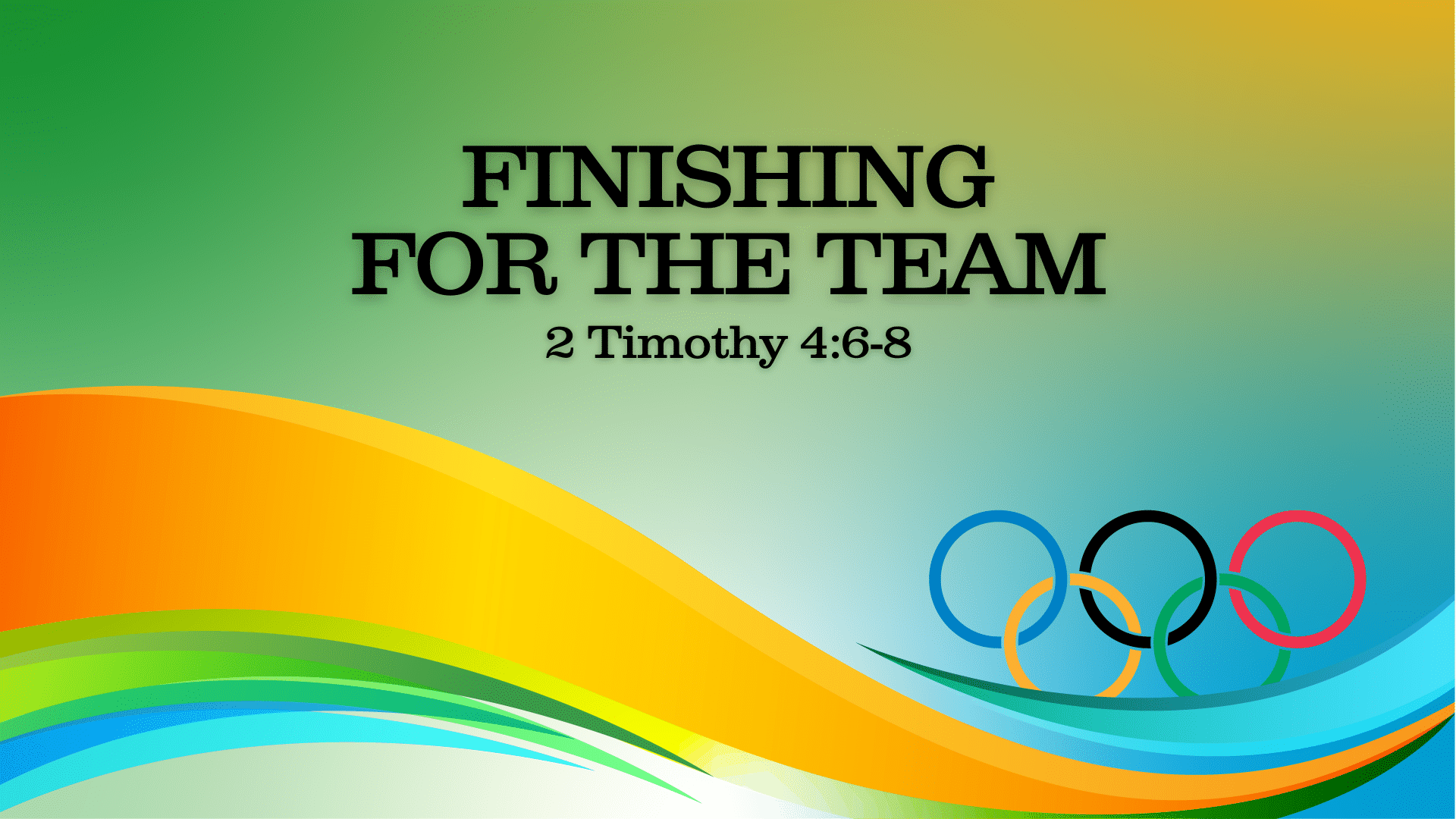 Go For The Gold: Finishing For The Team